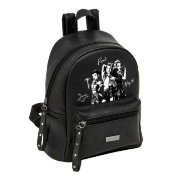 Mini Mochila K-Pop Demon Hunters Spirit Preta em PU 28 cm