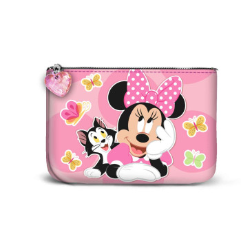 Porta Moedas Minnie Mouse Rosa Quadrada Pequena Gatinha Minnie Mouse