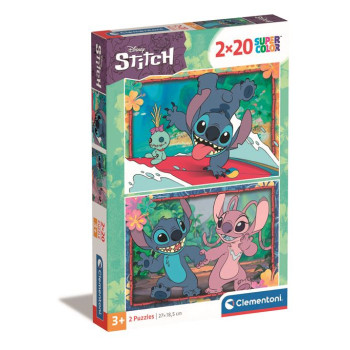 Puzzle 2x20 Peças Super Color 2x20 Disney Stitch Puzzle 2x20 Peças Super Color 2x20 Disney Stitch