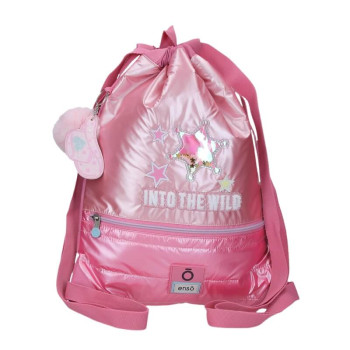 Saco Mochila c/ Bolso Frontal Enso Into The Wild Rosa Saco Mochila c/ Bolso Frontal Enso Into The Wild Rosa
